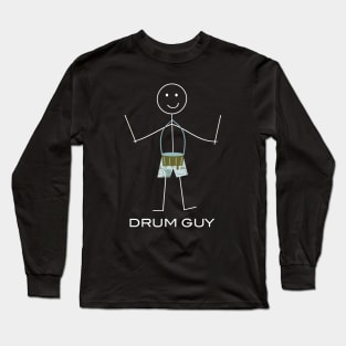 Funny Mens Snare Drum Design Long Sleeve T-Shirt